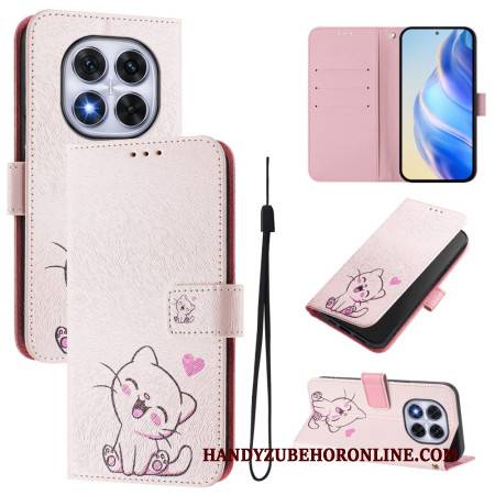 Lederhüllen Xiaomi Redmi Note 14 Pro Plus 5g Handyhülle Niedliches Katzenmuster