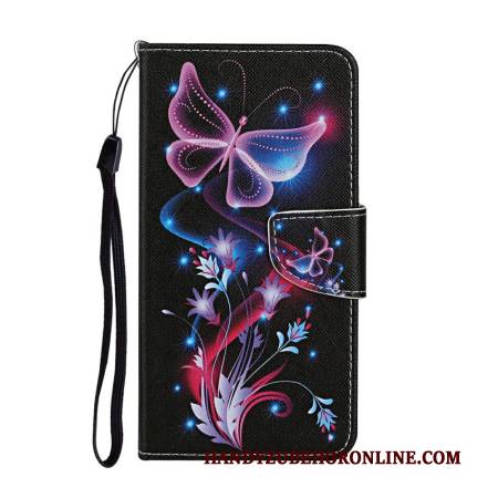 Lederhüllen Xiaomi Redmi Note 14 Pro Plus 5g Leuchtende Schmetterlinge