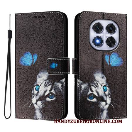 Lederhüllen Xiaomi Redmi Note 14 Pro Plus 5g Schmetterlings- Und Katzenmuster