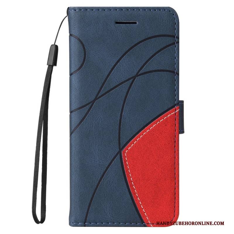 Lederhüllen Xiaomi Redmi Note 14 Pro Plus 5g Zweifarbige Wellenlinien