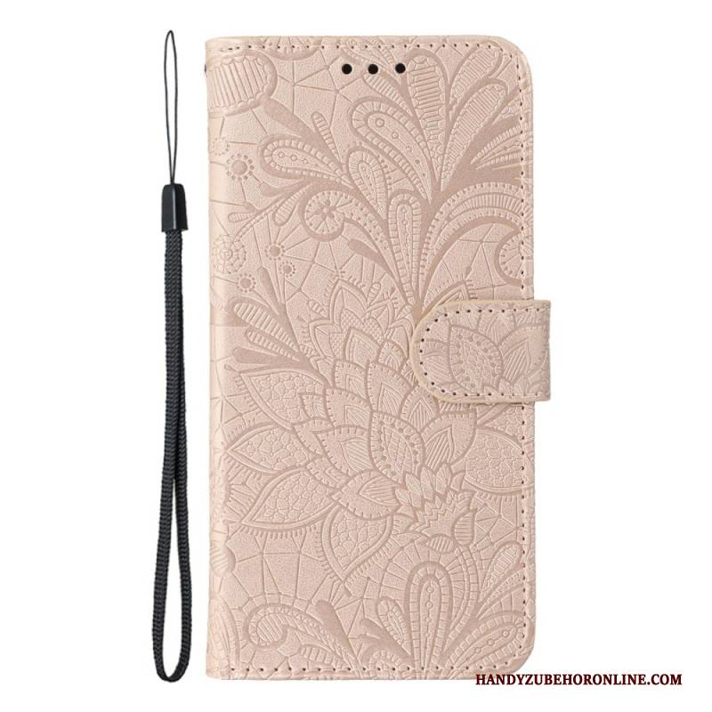 Lederhüllen Xiaomi Redmi Note 14s Handyhülle Florale Spitze
