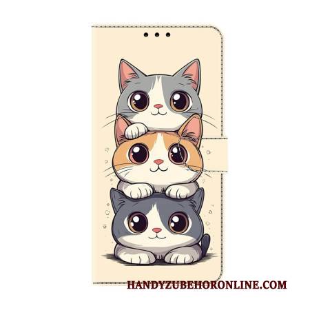 Lederhüllen Xiaomi Redmi Note 15 5g Gestapelte Katzen