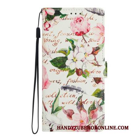 Lederhüllen Xiaomi Redmi Note 15 5g Grüne Blumen Und Blätter