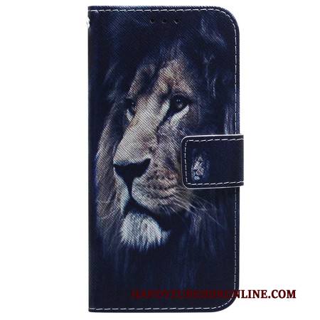 Lederhüllen Xiaomi Redmi Note 15 5g Handyhülle Träumender Löwe