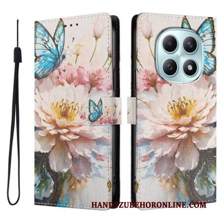Lederhüllen Xiaomi Redmi Note 15 5g Schmetterling Und Blumen