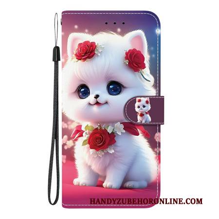 Lederhüllen Xiaomi Redmi Note 15 Pro Plus 5g Handyhülle Katze Und Rosen