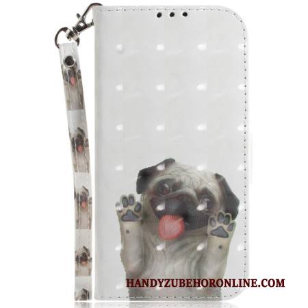 Lederhüllen Xiaomi Redmi Note 15 Pro Plus 5g Handyhülle Mops Mit Riemen