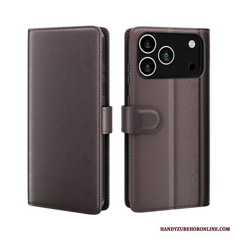 Lederhüllen iPhone 17 Pro Max Handyhülle Geldbörse Aus Echtem Leder