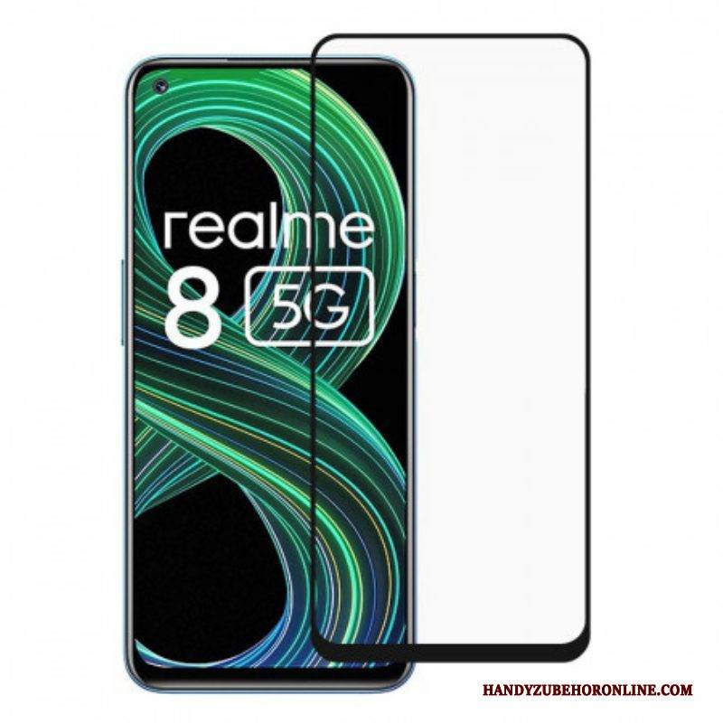 Realme 8 5G Displayschutzfolie Aus Gehärtetem Glas Mit Schwarzem Rand