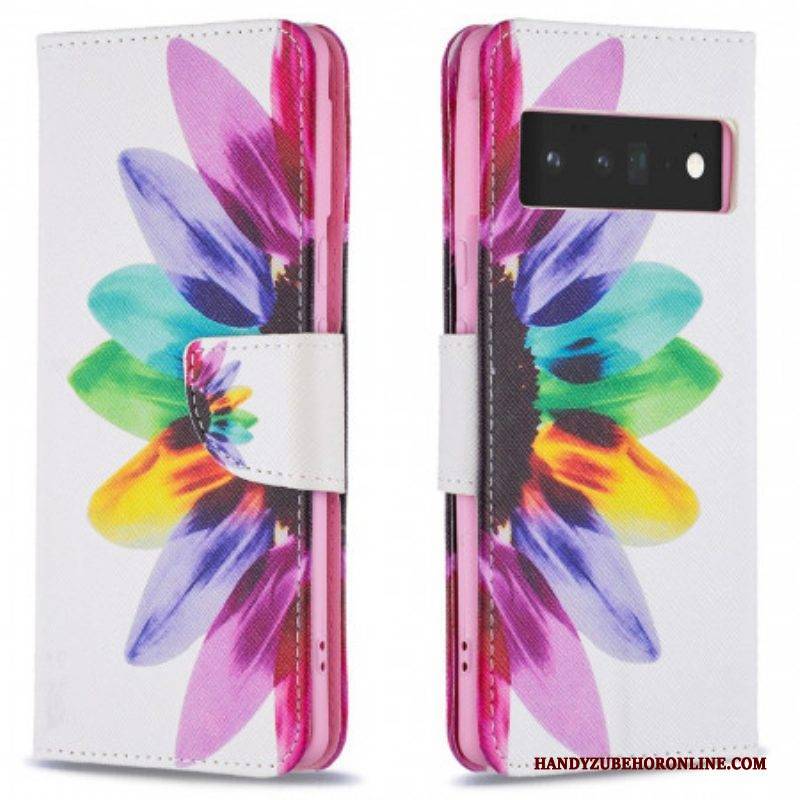 Schutzhülle Für Google Pixel 6 Pro Flip Case Aquarellblume
