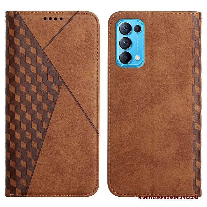 Schutzhülle Für Oppo Find X3 Lite Flip Case Geo-ledereffekt