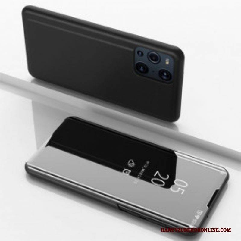 Schutzhülle Für Oppo Find X3 Pro Spiegel Und Kunstleder