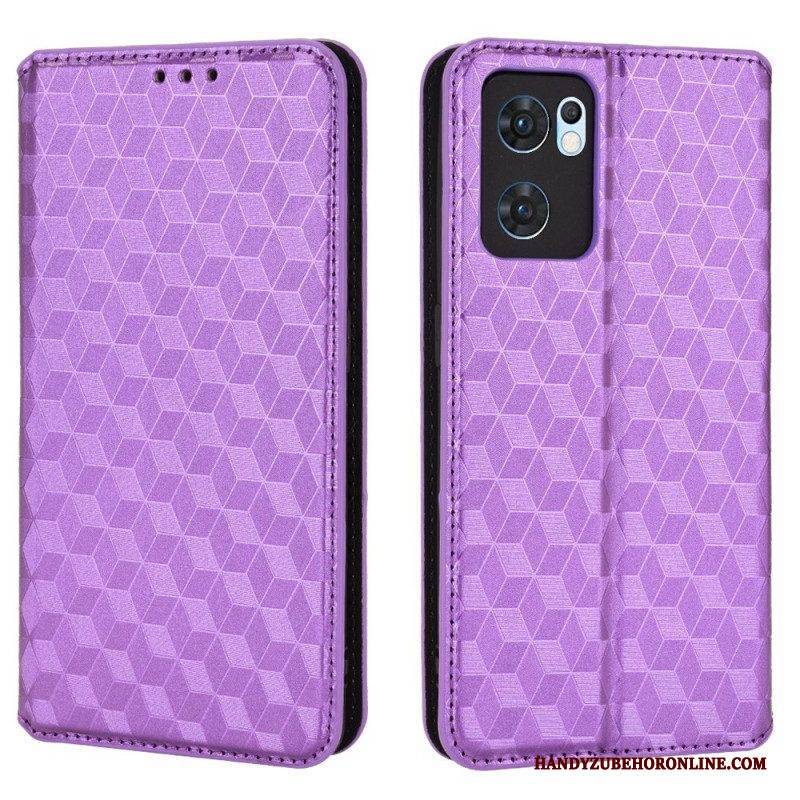 Schutzhülle Für Oppo Find X5 Lite Flip Case Diamant-ledereffekt