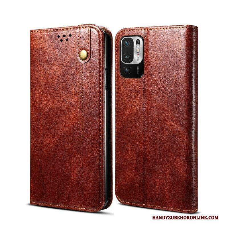 Schutzhülle Für Poco M3 Pro 5G Flip Case Gewachstes Kunstleder