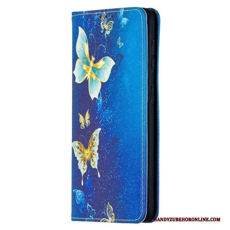 Schutzhülle Für Samsung Galaxy S21 5G Flip Case Bunte Schmetterlinge