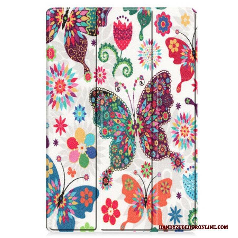 Schutzhülle Für Samsung Galaxy Tab S7 FE Vintage Blumen Stifthalter