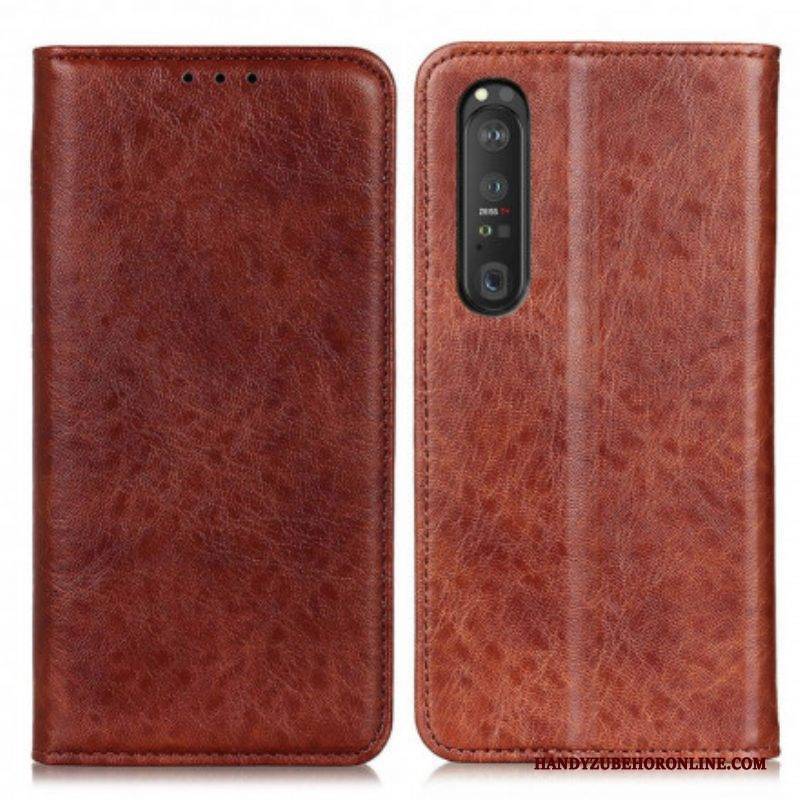 Schutzhülle Für Sony Xperia 1 III Flip Case Strukturiertes Spaltleder