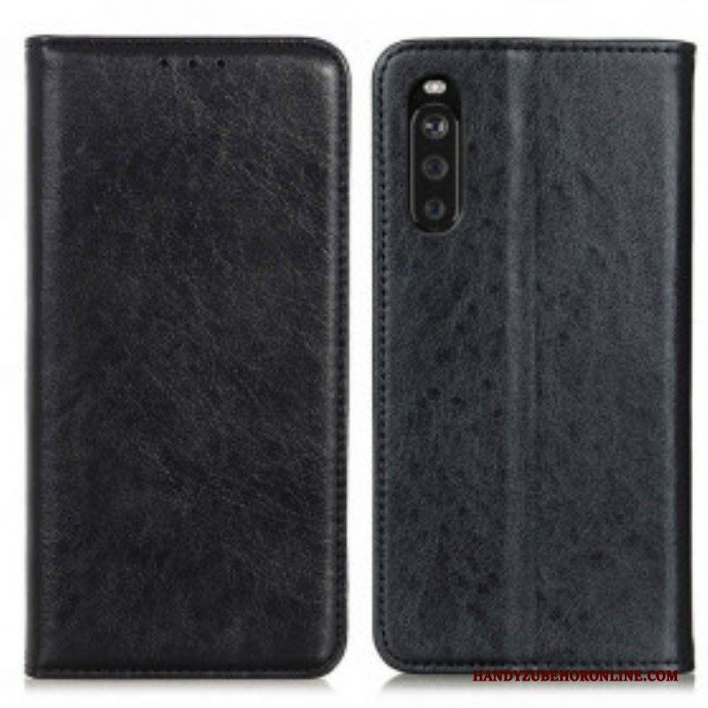 Schutzhülle Für Sony Xperia 5 III Flip Case Strukturiertes Spaltleder
