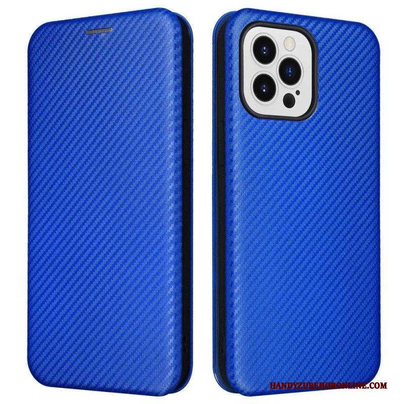 Schutzhülle Für iPhone 14 Pro Flip Case Farbige Kohlefaser